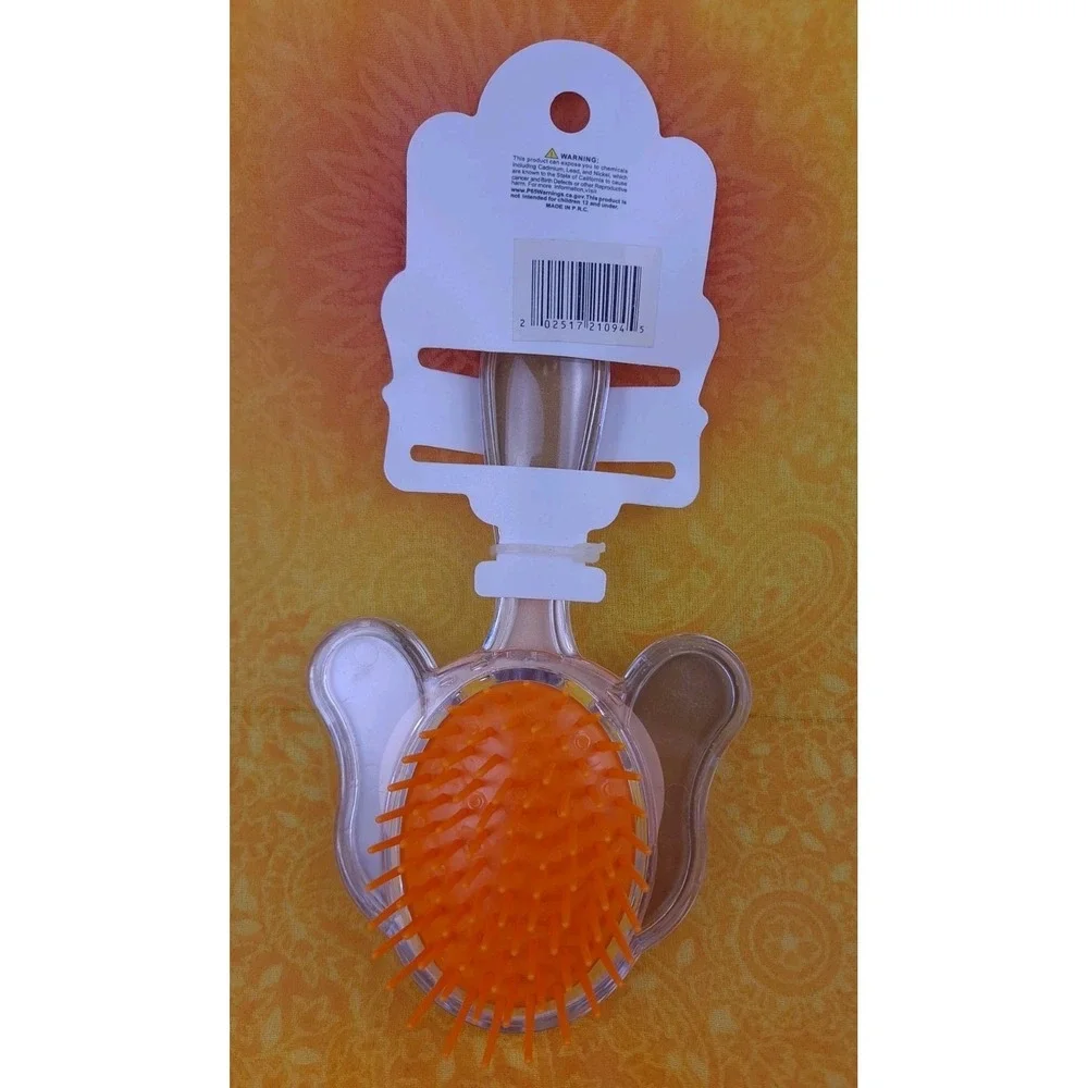 Glitter Dog Shaped Hair Brush Brown Dog With Yellow Glitter Massage Scalp